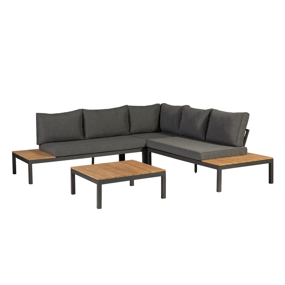 Set mobilier de grădină gri închis lemn masiv de tec pentru 4 pers. La vida – Exotan Set mobilier de grădină gri închis lemn masiv de tec pentru 4 pers. La vida – Exotan