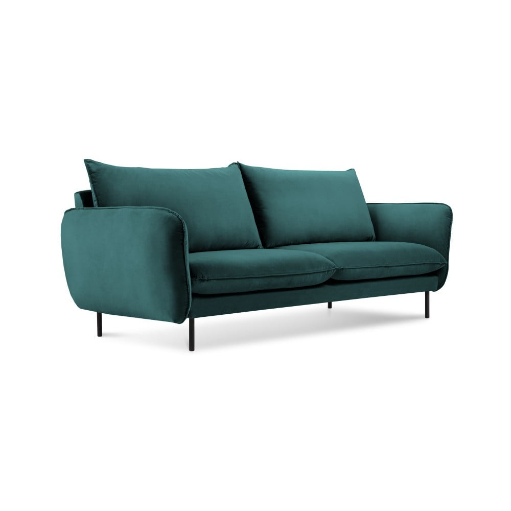 Canapea țesătură catifea Cosmopolitan Design Vienna, 160 cm, verde petrol Canapea țesătură catifea Cosmopolitan Design Vienna, 160 cm, verde petrol