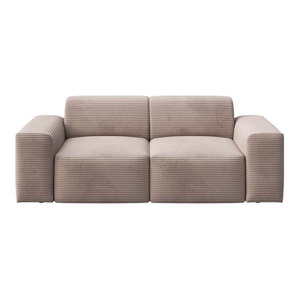 Canapea bej cu tapițerie din catifea reiată 205 cm Fluvio – MESONICA Canapea bej cu tapițerie din catifea reiată 205 cm Fluvio – MESONICA