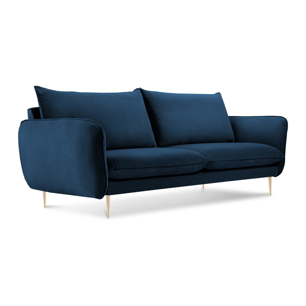 Canapea cu tapițerie din catifea Cosmopolitan Design Florence, albastru, 160 cm Canapea cu tapițerie din catifea Cosmopolitan Design Florence, albastru, 160 cm