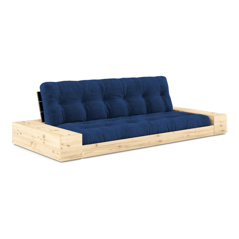 Canapea albastră extensibilă cu tapițerie din catifea reiată 244 cm Base – Karup Design Canapea albastră extensibilă cu tapițerie din catifea reiată 244 cm Base – Karup Design
