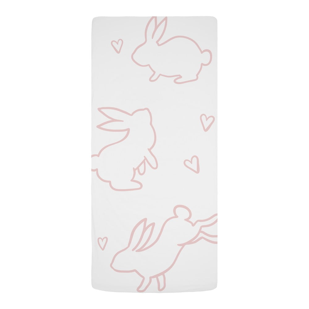 Cearceaf elastic de pătuț pentru copii din bumbac satinat 120x60 cm Sweet Bunnies - Butter Kings Cearceaf elastic de pătuț pentru copii din bumbac satinat 120x60 cm Sweet Bunnies - Butter Kings
