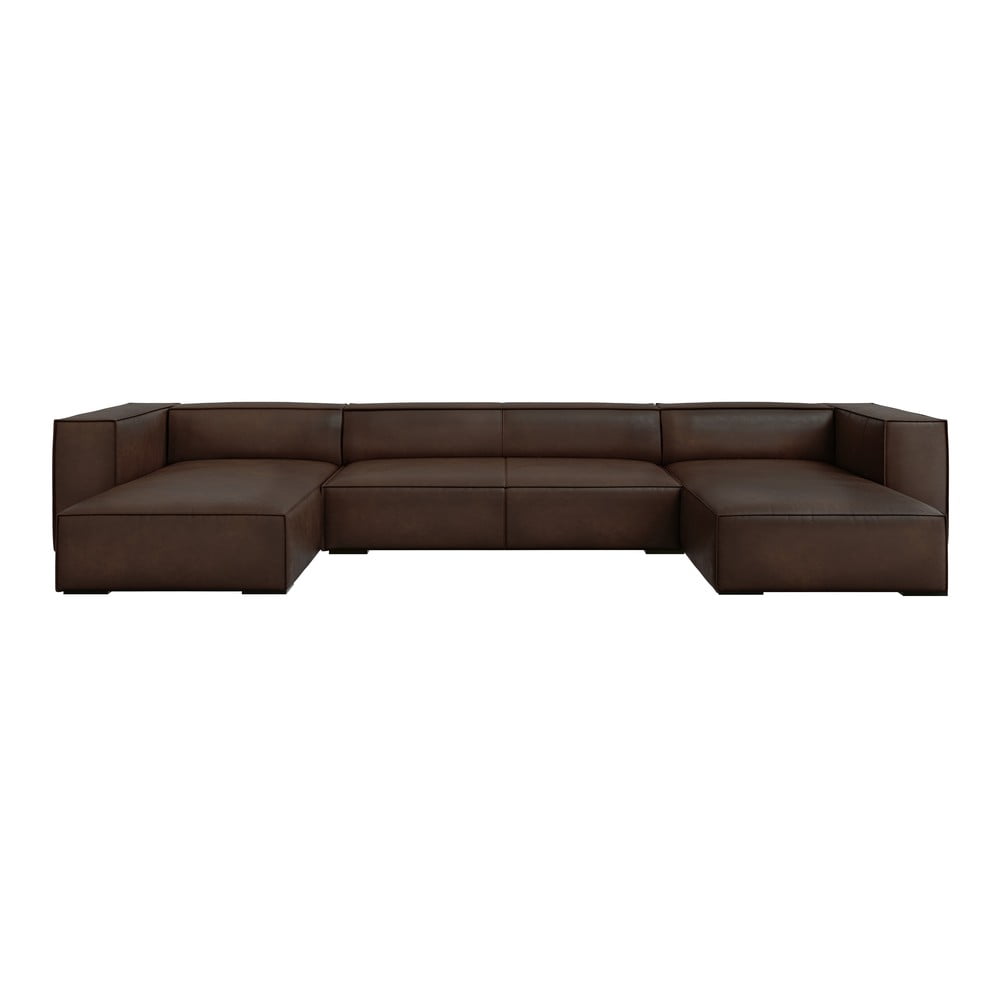 Colțar maro închis cu tapițerie din piele (în formă de "U") Madame – Windsor & Co Sofas Colțar maro închis cu tapițerie din piele (în formă de "U") Madame – Windsor & Co Sofas