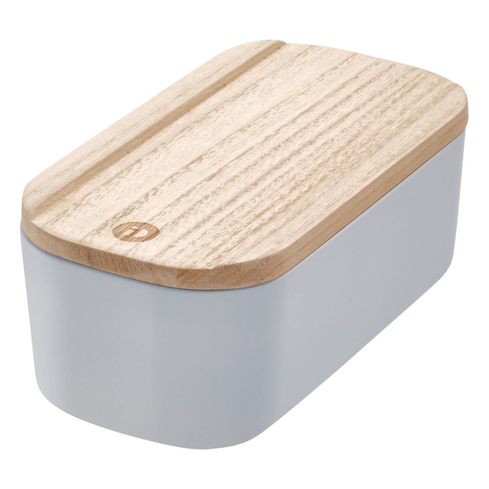 Cutie depozitare cu capac din lemn paulownia iDesign Eco, 9 x 18,3 cm, gri Cutie depozitare cu capac din lemn paulownia iDesign Eco, 9 x 18,3 cm, gri
