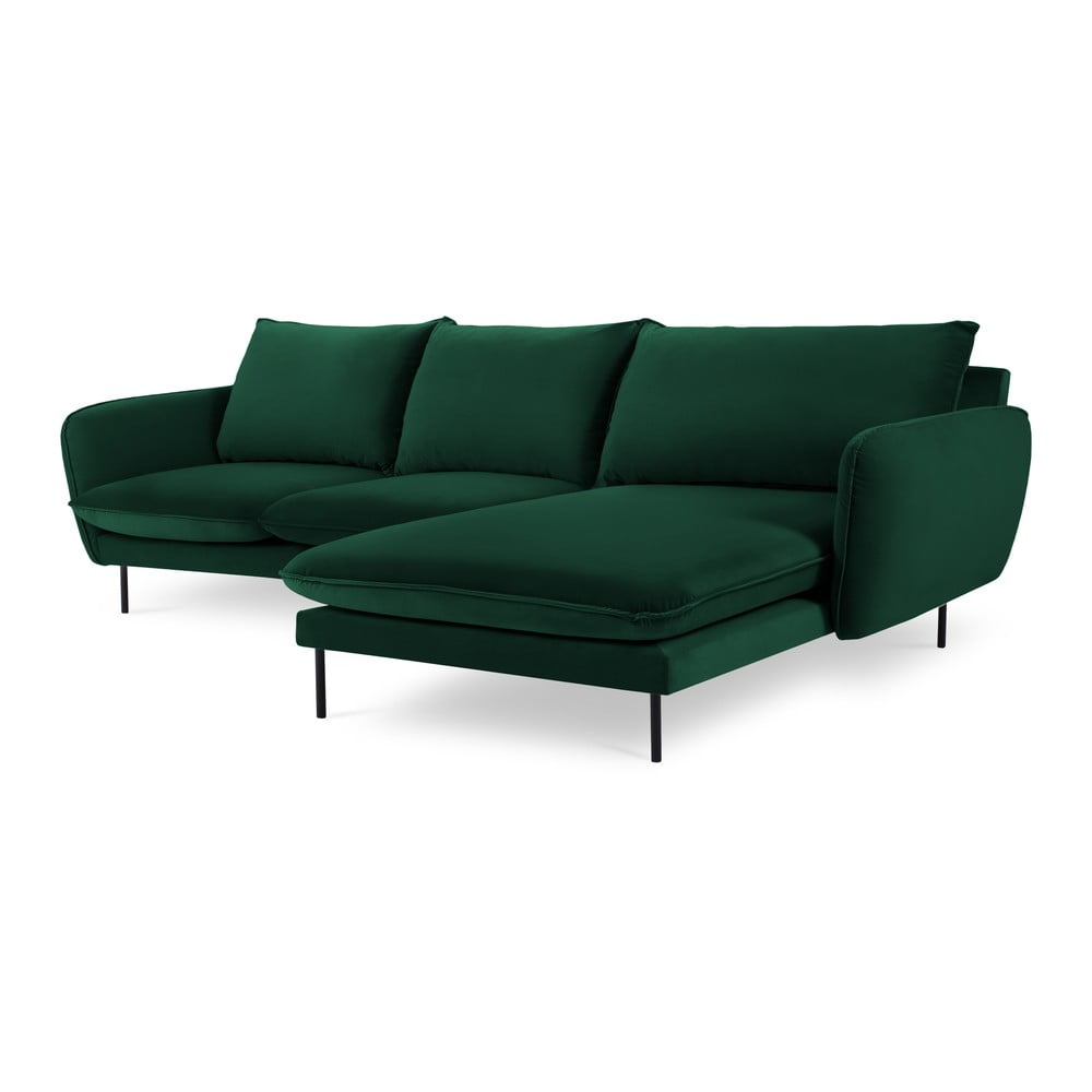Colțar verde închis cu tapițerie din catifea (cu colțar pe partea dreaptă) Vienna – Cosmopolitan Design Colțar verde închis cu tapițerie din catifea (cu colțar pe partea dreaptă) Vienna – Cosmopolitan Design