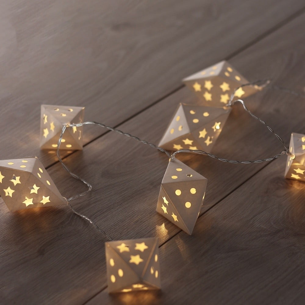 Ghirlandă luminoasă cu LED DecoKing Triangles, lungime 1,65 m, 10 beculețe Ghirlandă luminoasă cu LED DecoKing Triangles, lungime 1,65 m, 10 beculețe