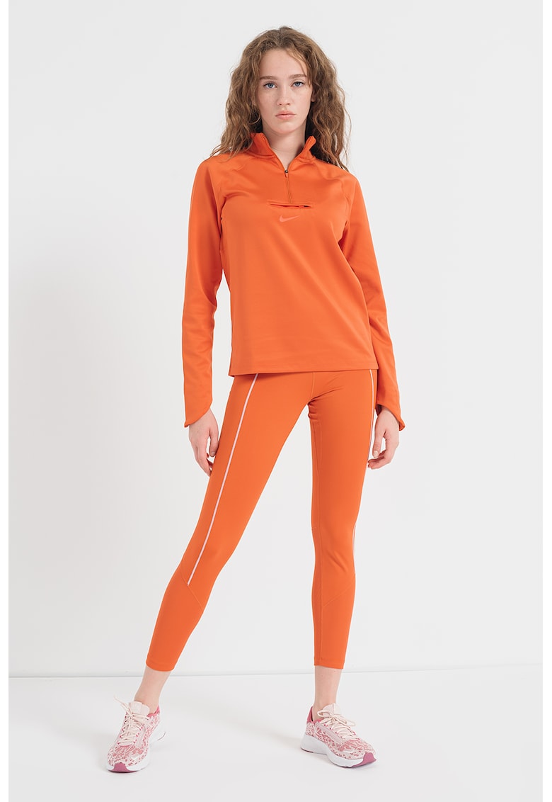 Bluza cu fenta scurta cu fermoar si tehnologie Dri-Fit pentru alergare Element Trail Midlayer Bluza cu fenta scurta cu fermoar si tehnologie Dri-Fit pentru alergare Element Trail Midlayer