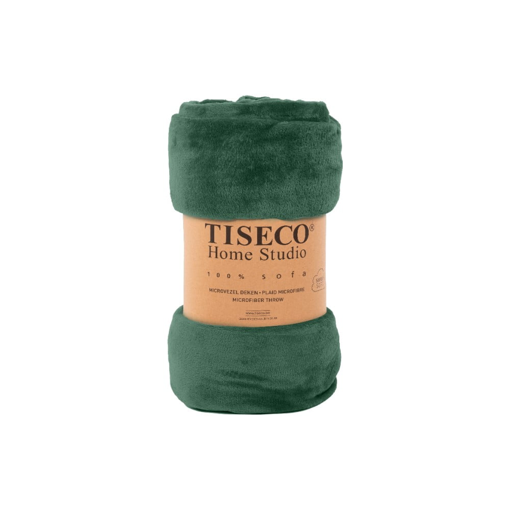 Cuvertură verde-închis din micropluș pentru pat dublu 220x240 cm Cosy - Tiseco Home Studio Cuvertură verde-închis din micropluș pentru pat dublu 220x240 cm Cosy - Tiseco Home Studio