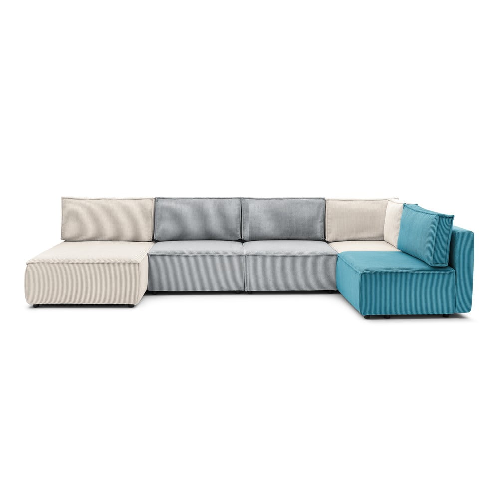 Colțar cu tapițerie din catifea reiată (în formă de "U"/cu colț variabil) Nihad modular – Bobochic Paris Colțar cu tapițerie din catifea reiată (în formă de "U"/cu colț variabil) Nihad modular – Bobochic Paris