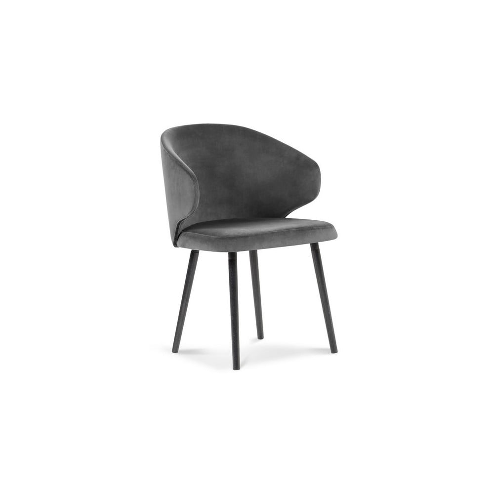 Scaun cu tapițerie de catifea Windsor & Co Sofas Nemesis, gri închis Scaun cu tapițerie de catifea Windsor & Co Sofas Nemesis, gri închis