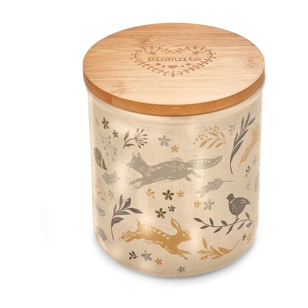 Recipient ceramic pentru alimente cu capac din bambus Cooksmart ® Woodland, 2 l Recipient ceramic pentru alimente cu capac din bambus Cooksmart ® Woodland, 2 l