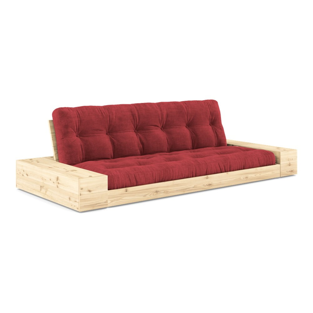 Canapea roșie extensibilă cu tapițerie din catifea reiată 244 cm Base – Karup Design Canapea roșie extensibilă cu tapițerie din catifea reiată 244 cm Base – Karup Design