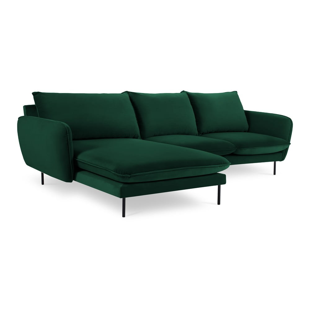 Colțar verde închis cu tapițerie din catifea (cu colțar pe partea stângă ) Vienna – Cosmopolitan Design Colțar verde închis cu tapițerie din catifea (cu colțar pe partea stângă ) Vienna – Cosmopolitan Design