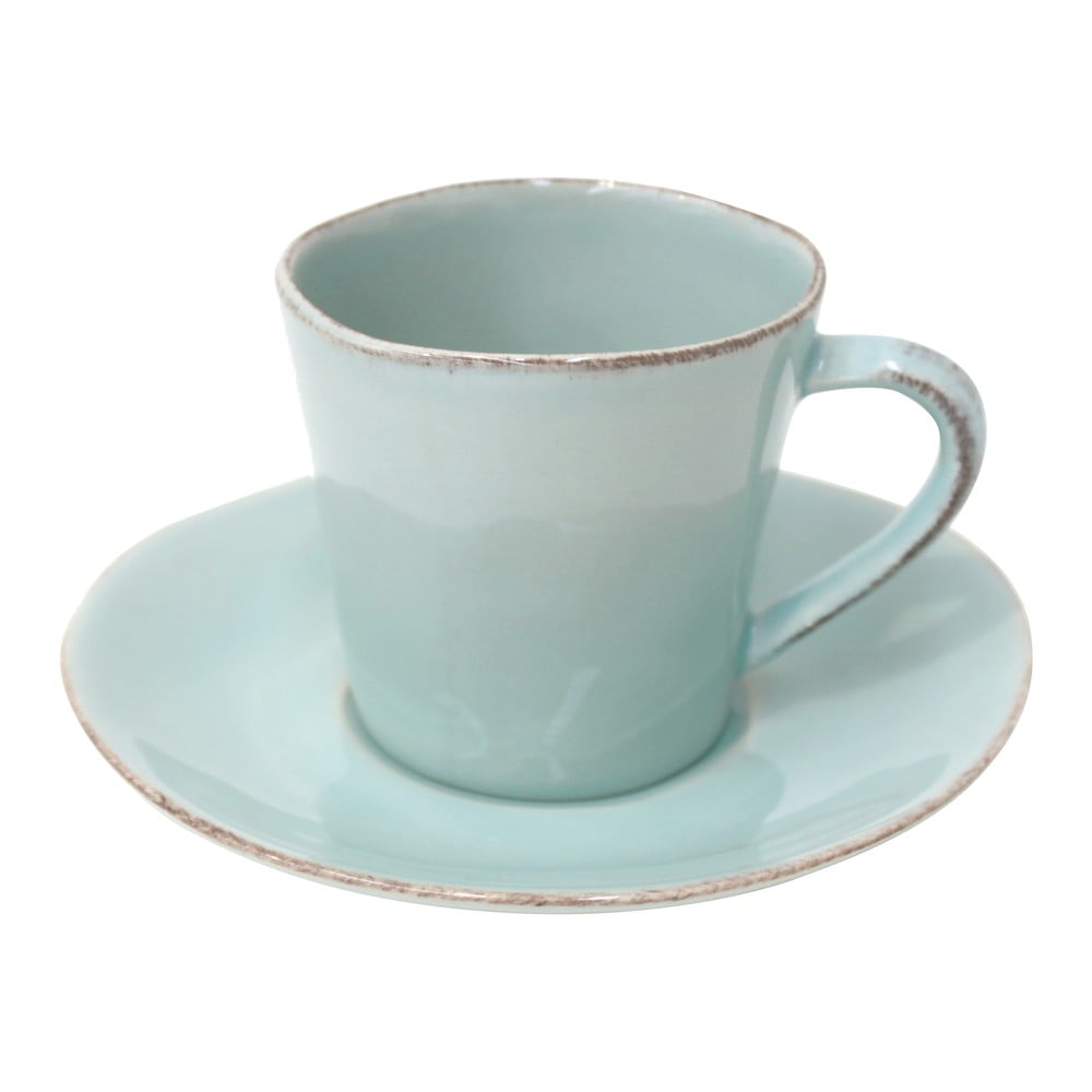 Ceașcă din gresie ceramică cu farfurioară Costa Nova, 190 ml, turcoaz Ceașcă din gresie ceramică cu farfurioară Costa Nova, 190 ml, turcoaz