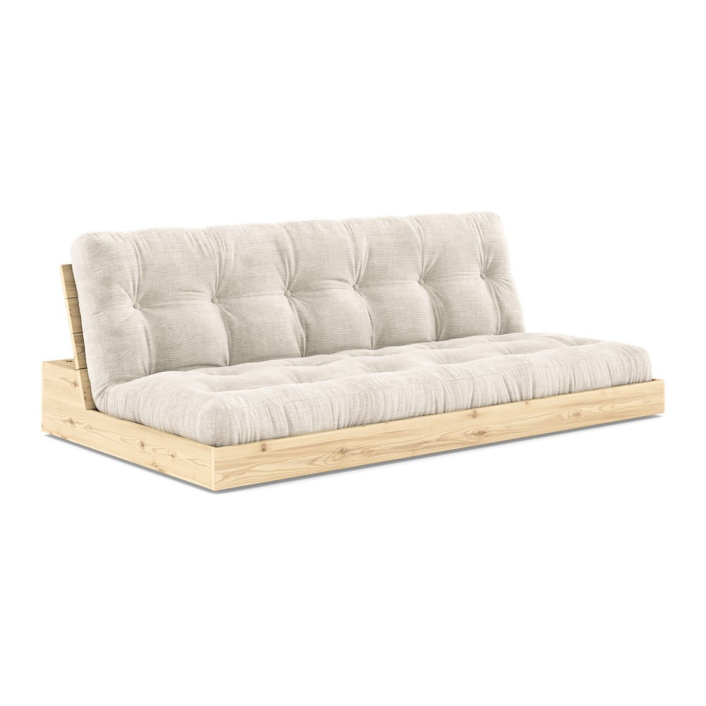 Canapea albă extensibilă cu tapițerie din catifea reiată 196 cm Base – Karup Design Canapea albă extensibilă cu tapițerie din catifea reiată 196 cm Base – Karup Design