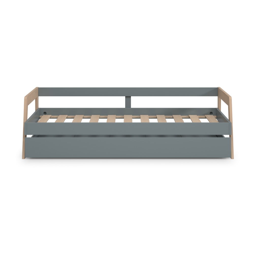 Pat pentru copii verde/în culoare naturală cu extensie suplimentară din lemn masiv de pin cu spațiu de depozitare 90x200 cm Carrie – Marckeric Pat pentru copii verde/în culoare naturală cu extensie suplimentară din lemn masiv de pin cu spațiu de depozitare 90x200 cm Carrie – Marckeric