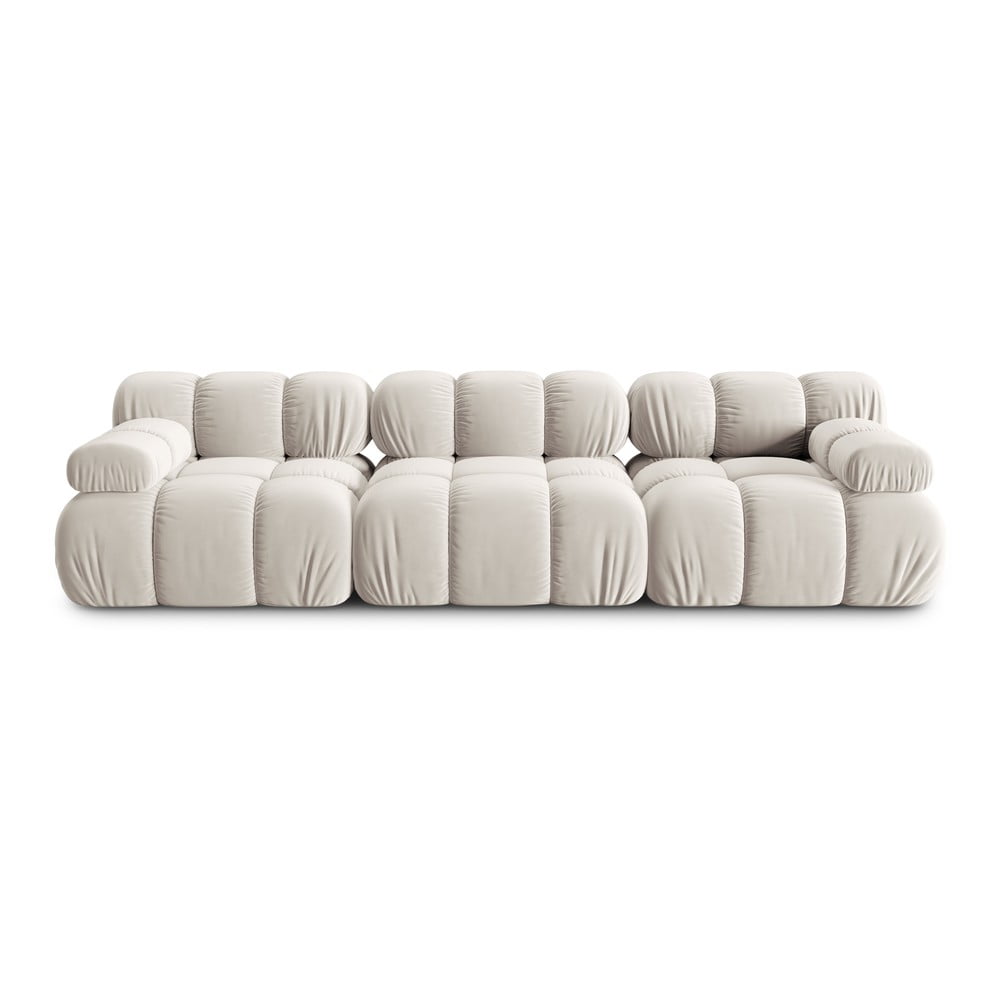 Canapea bej cu tapițerie din catifea 282 cm Bellis – Micadoni Home Canapea bej cu tapițerie din catifea 282 cm Bellis – Micadoni Home