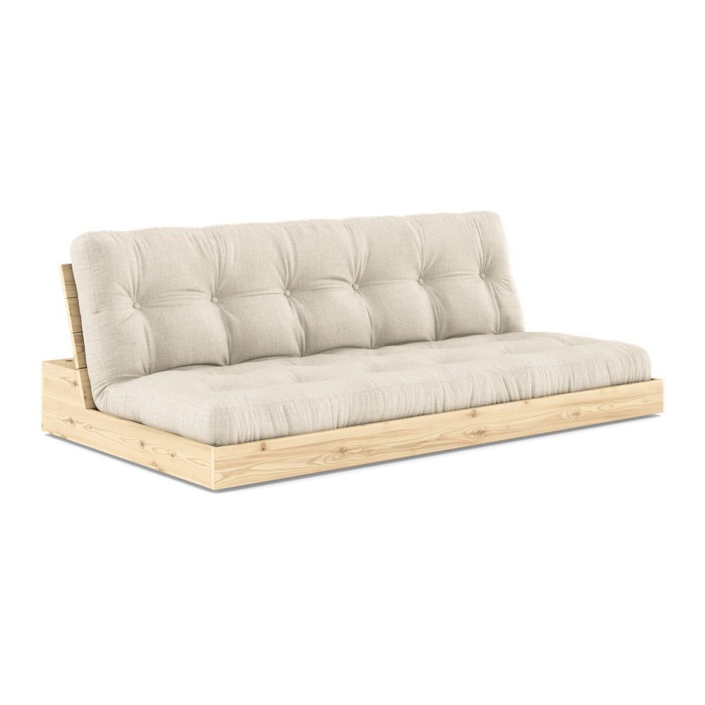 Canapea gri-bej extensibilă cu tapițerie din in 196 cm Base – Karup Design Canapea gri-bej extensibilă cu tapițerie din in 196 cm Base – Karup Design