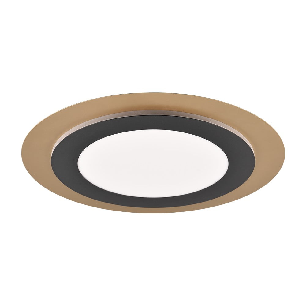 Plafonieră neagră-aurie LED cu intensitate reglabilă ø 45 cm Morgan – Trio Plafonieră neagră-aurie LED cu intensitate reglabilă ø 45 cm Morgan – Trio