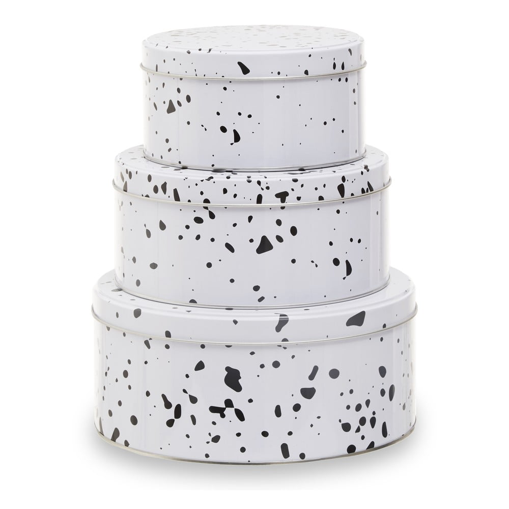 Recipiente 3 buc. din metal pentru prăjituri Speckled – Premier Housewares Recipiente 3 buc. din metal pentru prăjituri Speckled – Premier Housewares