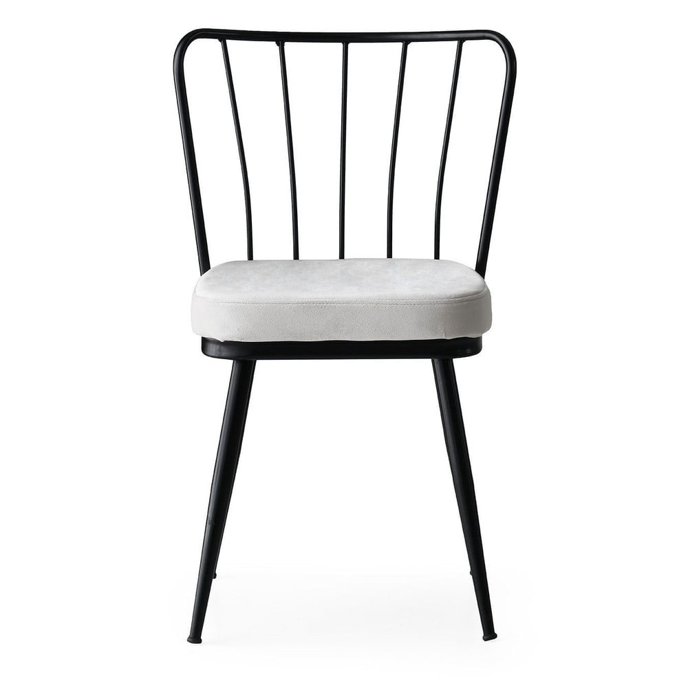 Scaune de dining alb-negru 2 buc. din metal Yildiz – Kalune Design Scaune de dining alb-negru 2 buc. din metal Yildiz – Kalune Design
