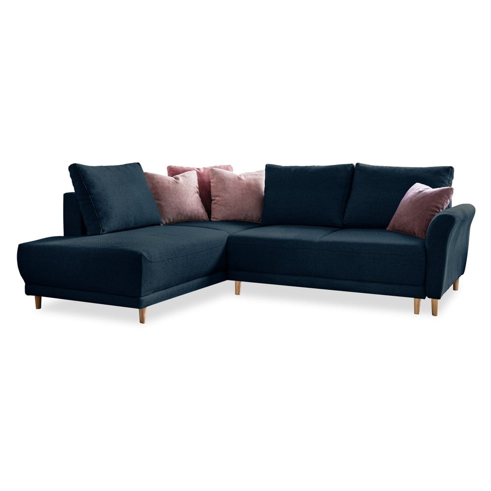 Colțar extensibil cu șezlong pe partea stângă Miuform Lovely Annie, albastru marin Colțar extensibil cu șezlong pe partea stângă Miuform Lovely Annie, albastru marin