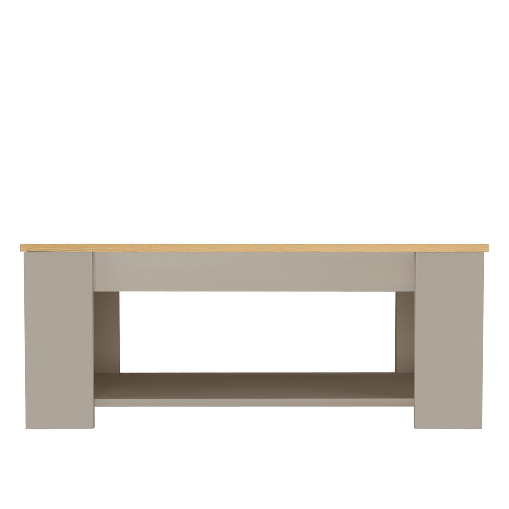 Măsuță de cafea gri cu aspect de lemn de stejar 105x47 cm Emerald – Støraa Măsuță de cafea gri cu aspect de lemn de stejar 105x47 cm Emerald – Støraa
