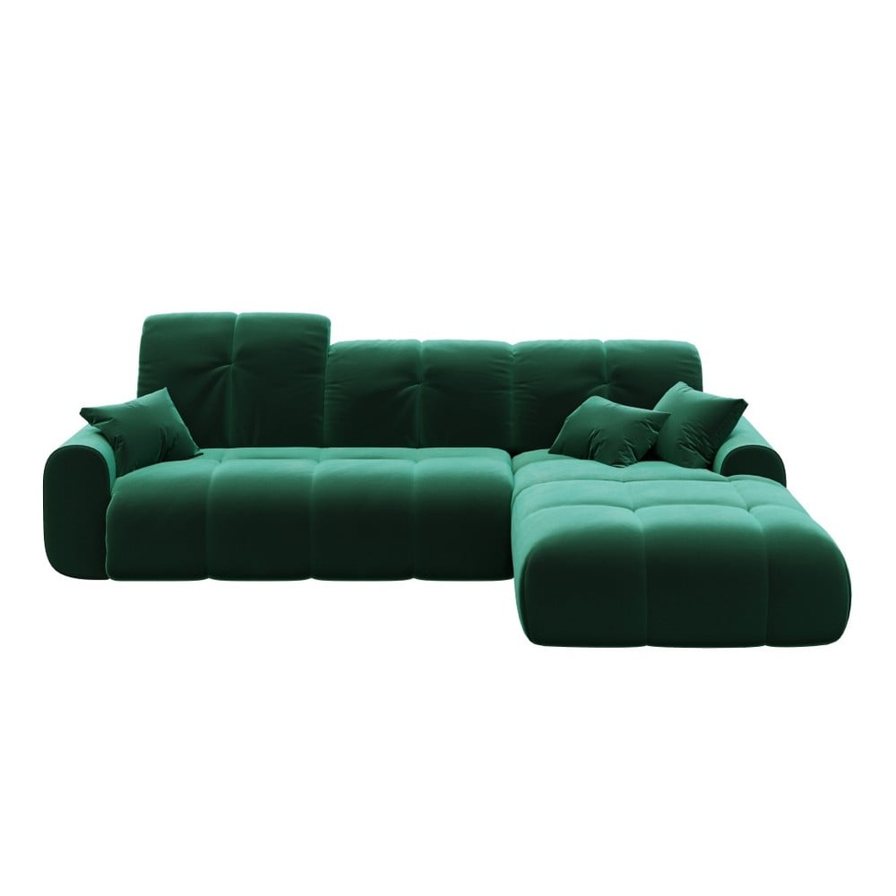 Canapea extensibilă din catifea cu șezlong pe partea dreaptă devichy Tous, verde închis Canapea extensibilă din catifea cu șezlong pe partea dreaptă devichy Tous, verde închis