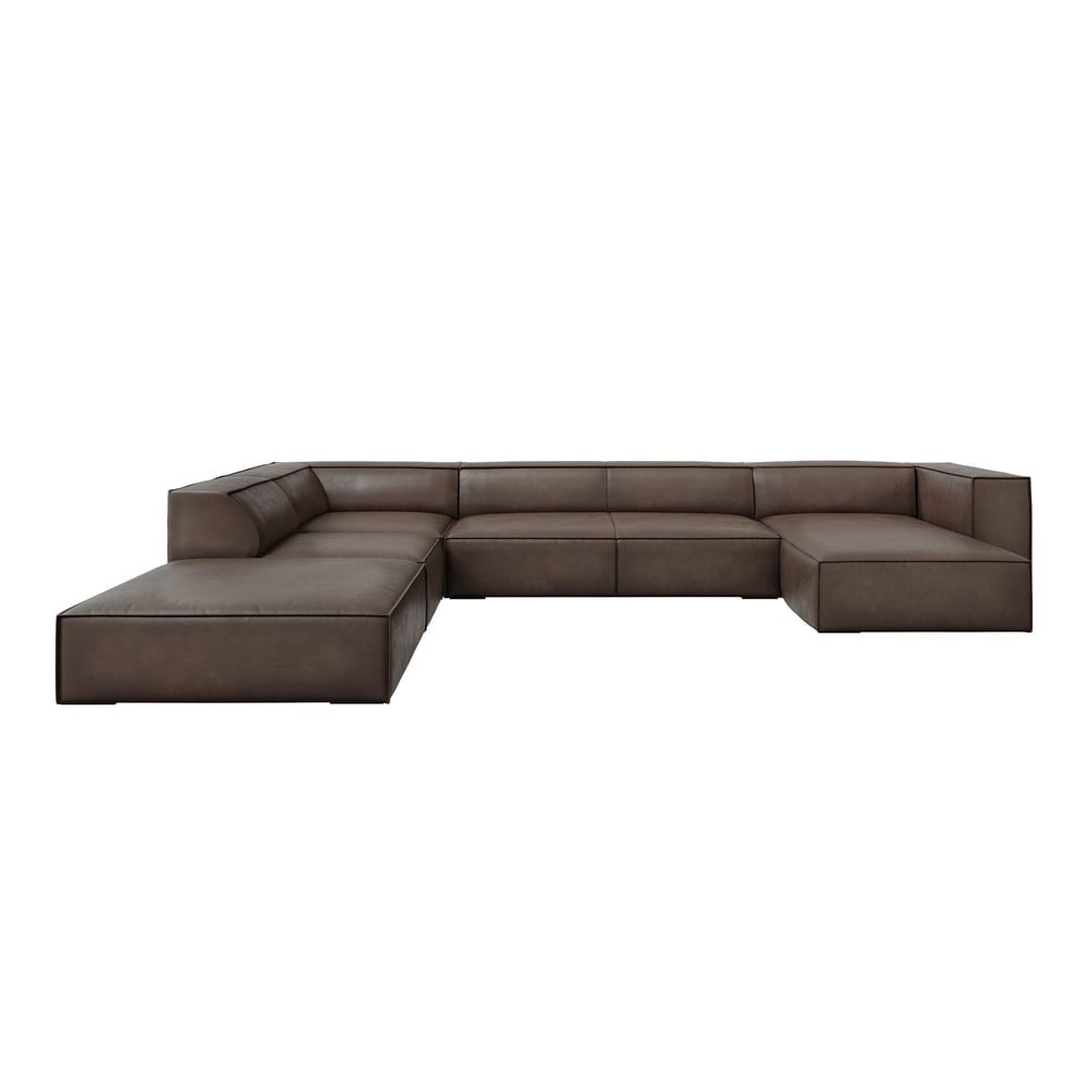 Colțar maro cu tapițerie din piele (cu șezlong pe partea stângă ) Madame – Windsor & Co Sofas Colțar maro cu tapițerie din piele (cu șezlong pe partea stângă ) Madame – Windsor & Co Sofas