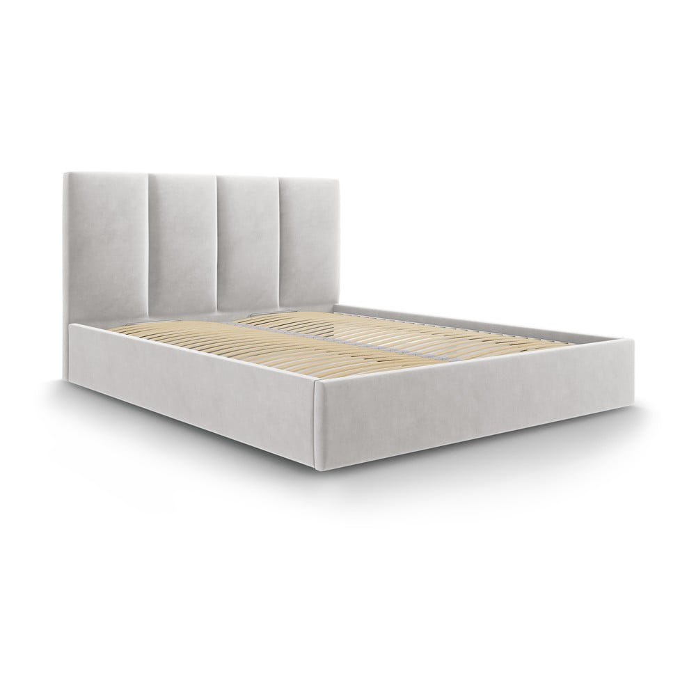 Pat matrimonial 160x200 cm gri deschis tapițat cu spațiu de depozitare cu somieră Juniper – Mazzini Beds Pat matrimonial 160x200 cm gri deschis tapițat cu spațiu de depozitare cu somieră Juniper – Mazzini Beds