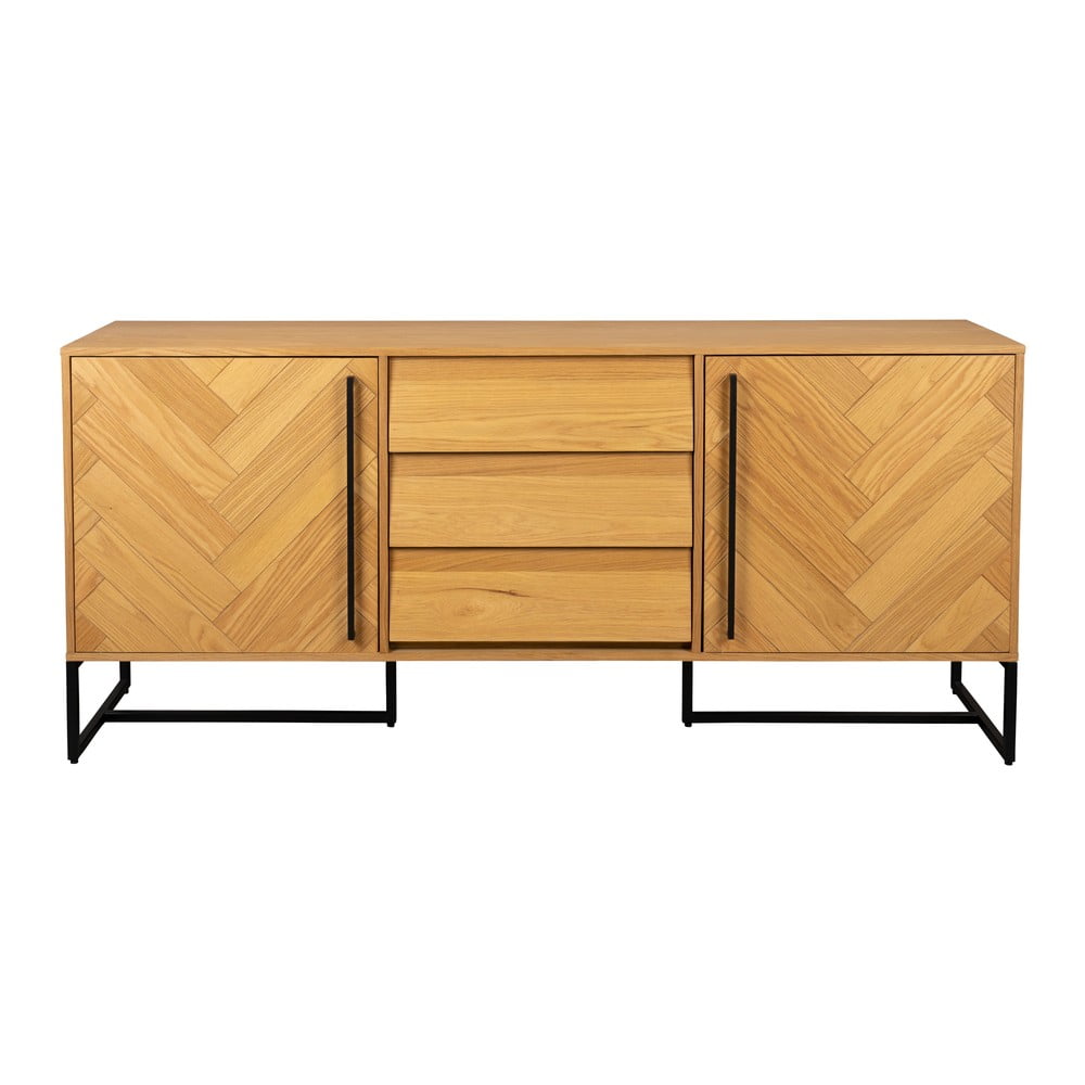 Comodă cu aspect de stejar în culoare naturală joasă 180x80 cm Class - Dutchbone Comodă cu aspect de stejar în culoare naturală joasă 180x80 cm Class - Dutchbone