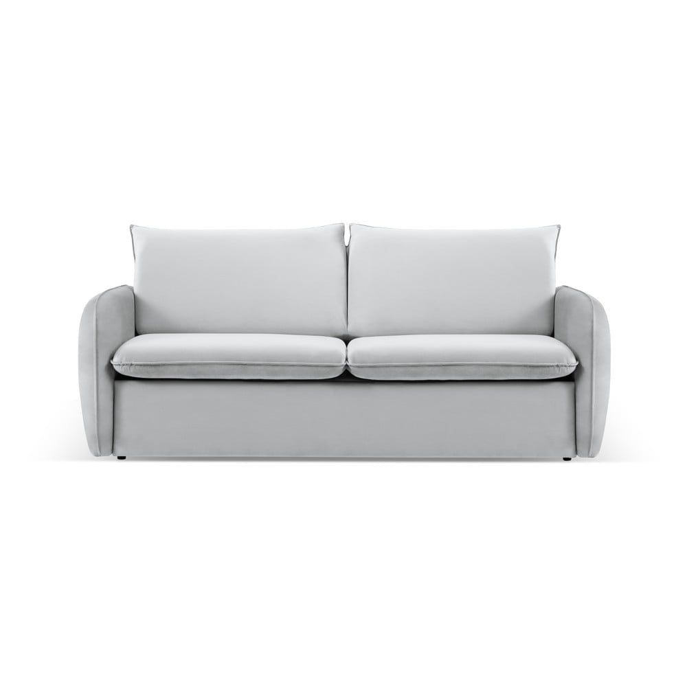 Canapea gri deschis extensibilă cu tapițerie din catifea 214 cm Vienna – Cosmopolitan Design Canapea gri deschis extensibilă cu tapițerie din catifea 214 cm Vienna – Cosmopolitan Design