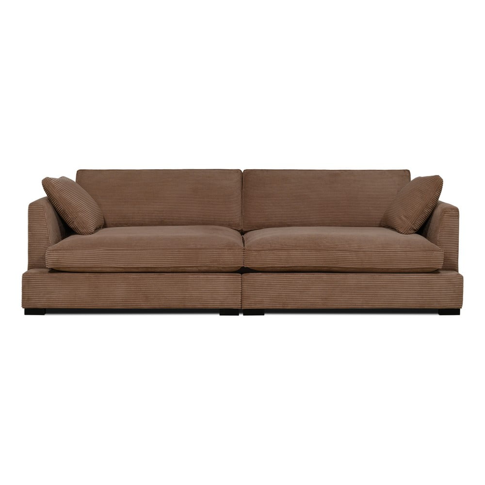 Canapea maro deschis cu tapițerie din catifea reiată 266 cm Mobby – Scandic Canapea maro deschis cu tapițerie din catifea reiată 266 cm Mobby – Scandic