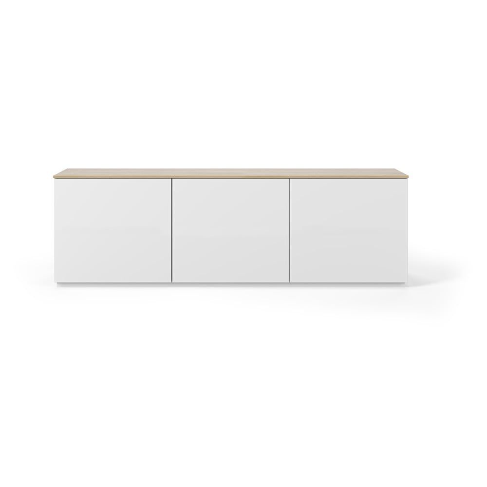 Comodă albă cu sertare cu blat cu aspect de lemn de stejar TemaHome Join, 180 x 57 cm Comodă albă cu sertare cu blat cu aspect de lemn de stejar TemaHome Join, 180 x 57 cm