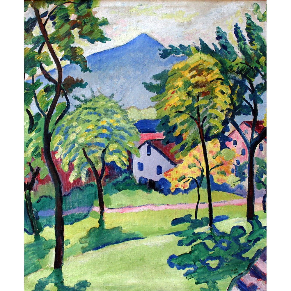 Reproducere tablou August Macke - Tegernsee Landscape, 50 x 60 cm Reproducere tablou August Macke - Tegernsee Landscape, 50 x 60 cm