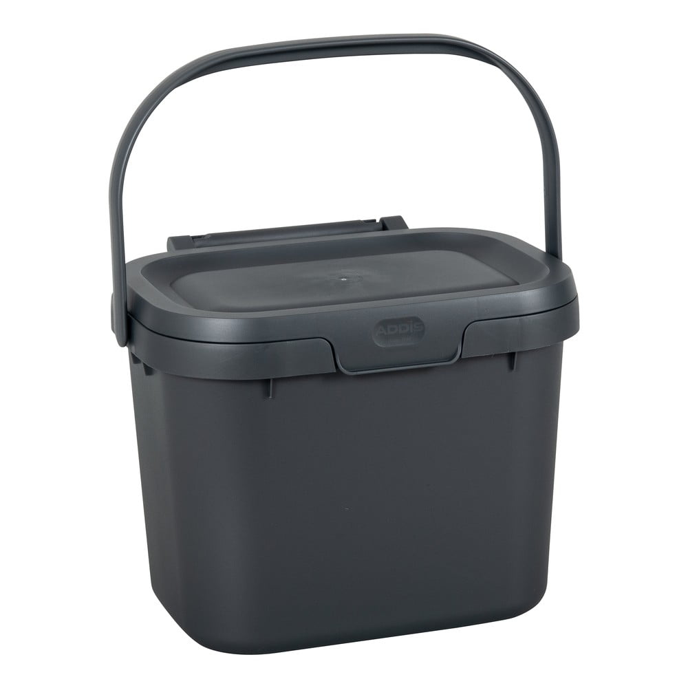 Recipient pentru deșeuri compostabile cu capac Addis, 24,5 x 18,5 x 19 cm, gri închis Recipient pentru deșeuri compostabile cu capac Addis, 24,5 x 18,5 x 19 cm, gri închis