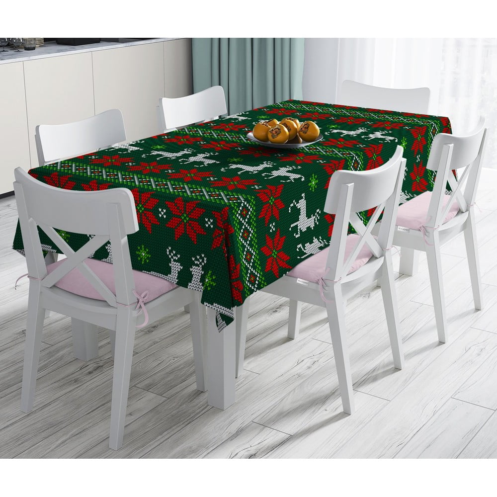 Față de masă din amestec de bumbac cu model de Crăciun Minimalist Cushion Covers Merry Xmass, 140 x 180 cm Față de masă din amestec de bumbac cu model de Crăciun Minimalist Cushion Covers Merry Xmass, 140 x 180 cm