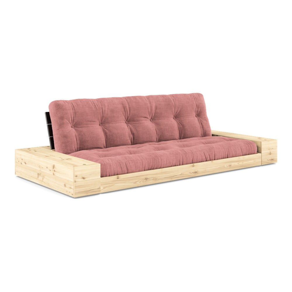 Canapea roz extensibilă cu tapițerie din catifea reiată 244 cm Base – Karup Design Canapea roz extensibilă cu tapițerie din catifea reiată 244 cm Base – Karup Design