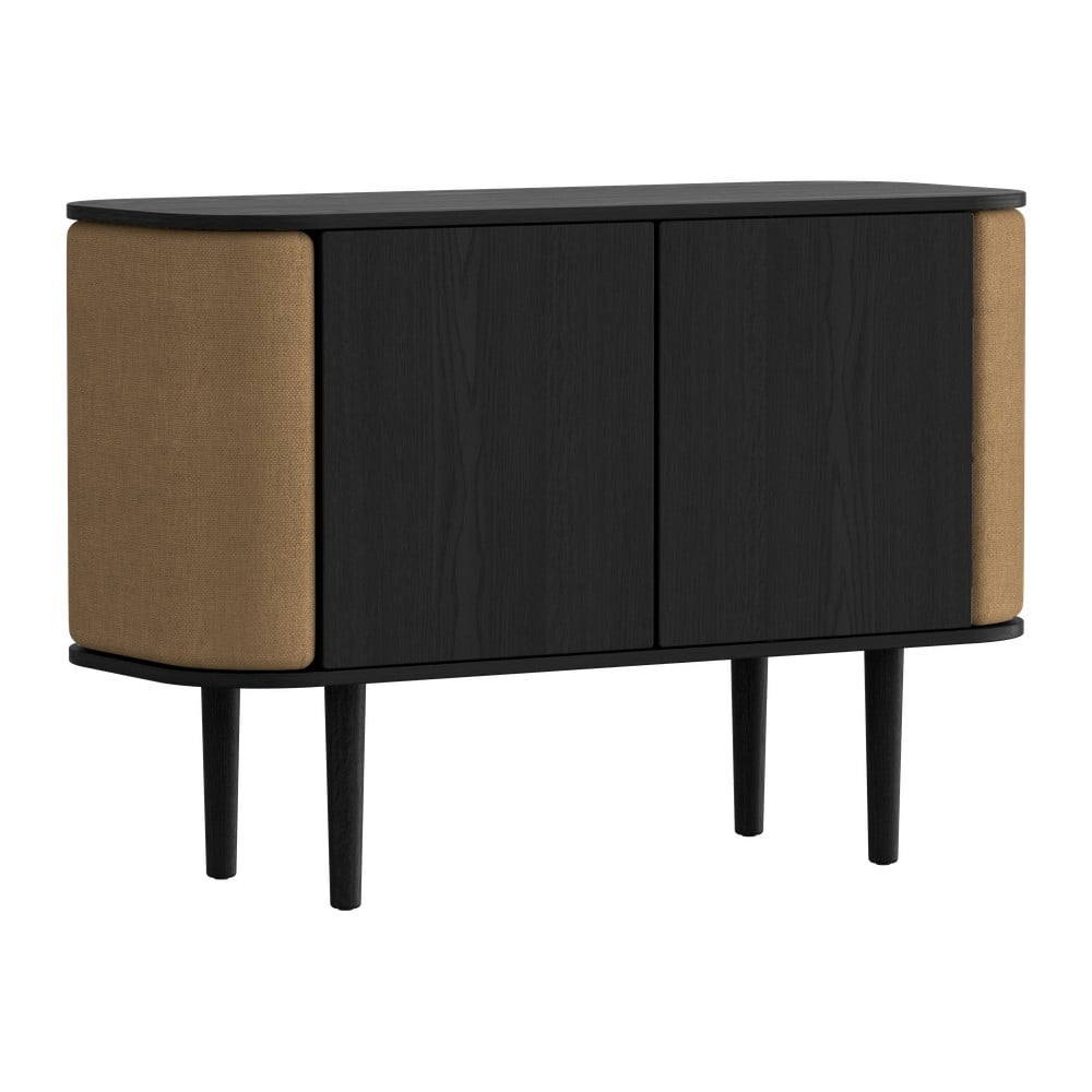 Comodă neagră/maro joasă cu aspect de lemn de stejar 109x75 cm Treasures – UMAGE Comodă neagră/maro joasă cu aspect de lemn de stejar 109x75 cm Treasures – UMAGE