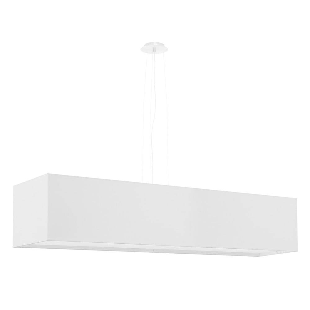 Lustră albă cu abajur din sticlă și material textil Gryfin – Nice Lamps Lustră albă cu abajur din sticlă și material textil Gryfin – Nice Lamps