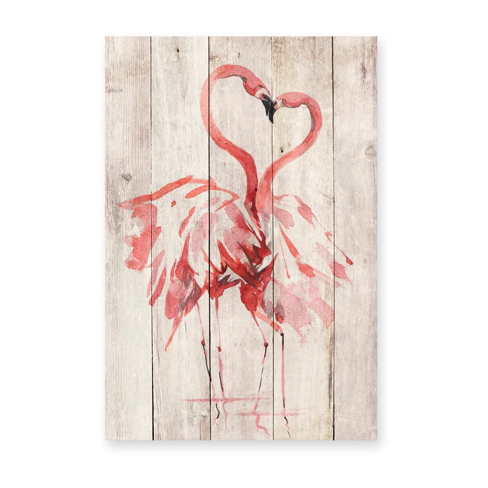 Decorațiune din lemn de pin pentru perete Madre Selva Love Flamingo, 60 x 40 cm Decorațiune din lemn de pin pentru perete Madre Selva Love Flamingo, 60 x 40 cm