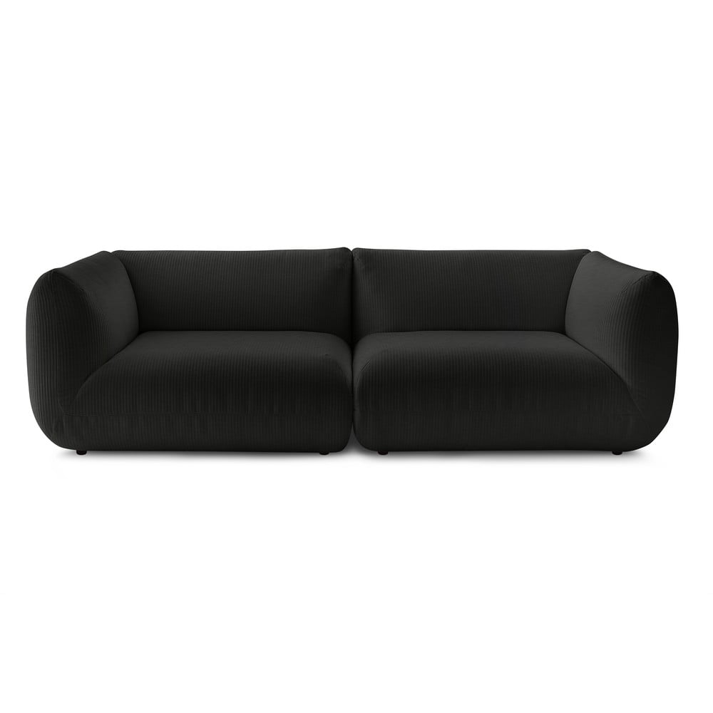 Canapea gri închis cu tapițerie din catifea reiată 260 cm Lecomte – Bobochic Paris Canapea gri închis cu tapițerie din catifea reiată 260 cm Lecomte – Bobochic Paris