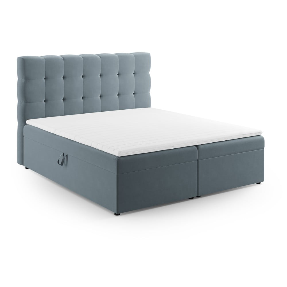 Pat boxspring albastru deschis cu spațiu de depozitare 180x200 cm Bali – Cosmopolitan Design Pat boxspring albastru deschis cu spațiu de depozitare 180x200 cm Bali – Cosmopolitan Design