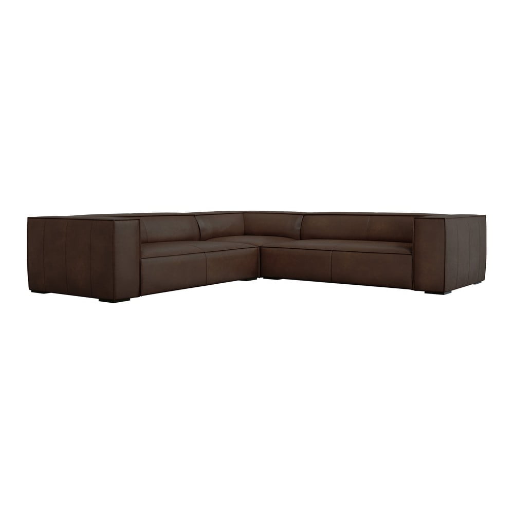 Colțar maro închis cu tapițerie din piele (cu șezlong variabil) Madame – Windsor & Co Sofas Colțar maro închis cu tapițerie din piele (cu șezlong variabil) Madame – Windsor & Co Sofas
