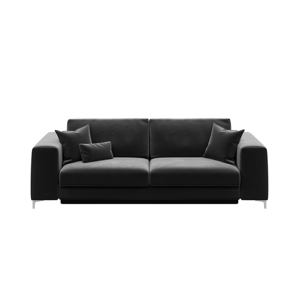 Canapea extensibilă din catifea devichy Rothe, 256 cm, gri închis Canapea extensibilă din catifea devichy Rothe, 256 cm, gri închis