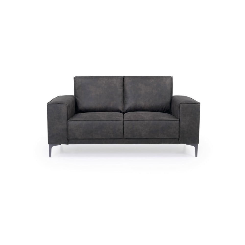 Canapea gri antracit cu tapițerie din imitație de piele 164 cm Copenhagen – Scandic Canapea gri antracit cu tapițerie din imitație de piele 164 cm Copenhagen – Scandic