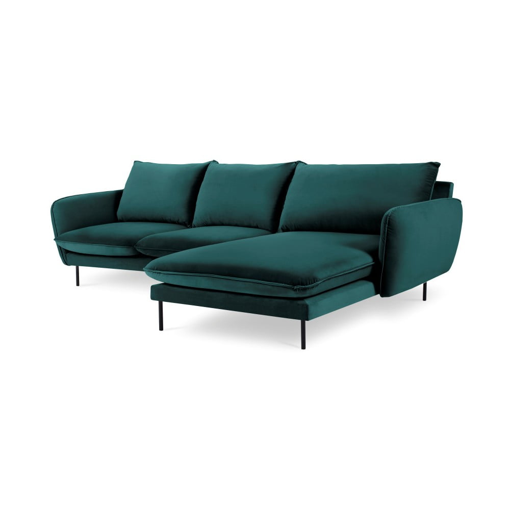 Colțar cu șezlong pe partea dreaptă Cosmopolitan Design Vienna, verde petrol Colțar cu șezlong pe partea dreaptă Cosmopolitan Design Vienna, verde petrol