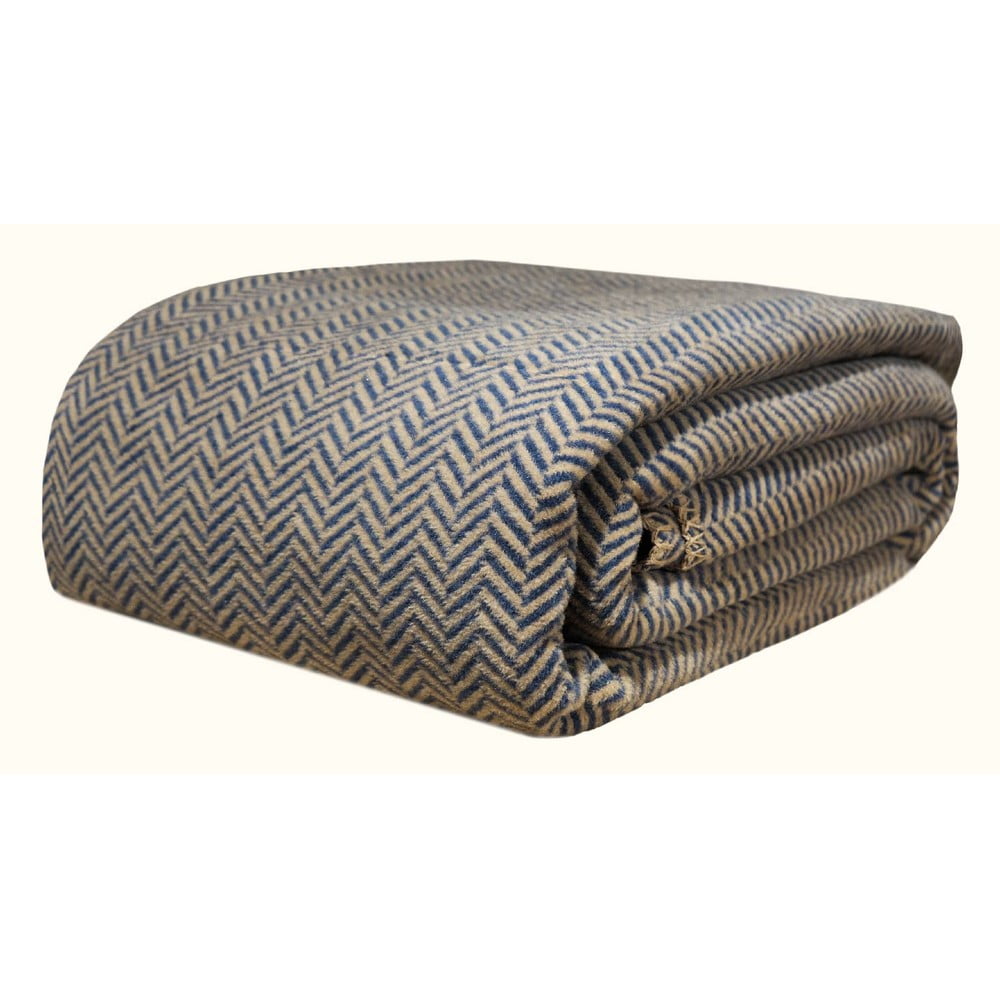 Cuvertură albastru-închis/bej pentru pat dublu 200x220 cm Twin – Oyo Concept Cuvertură albastru-închis/bej pentru pat dublu 200x220 cm Twin – Oyo Concept
