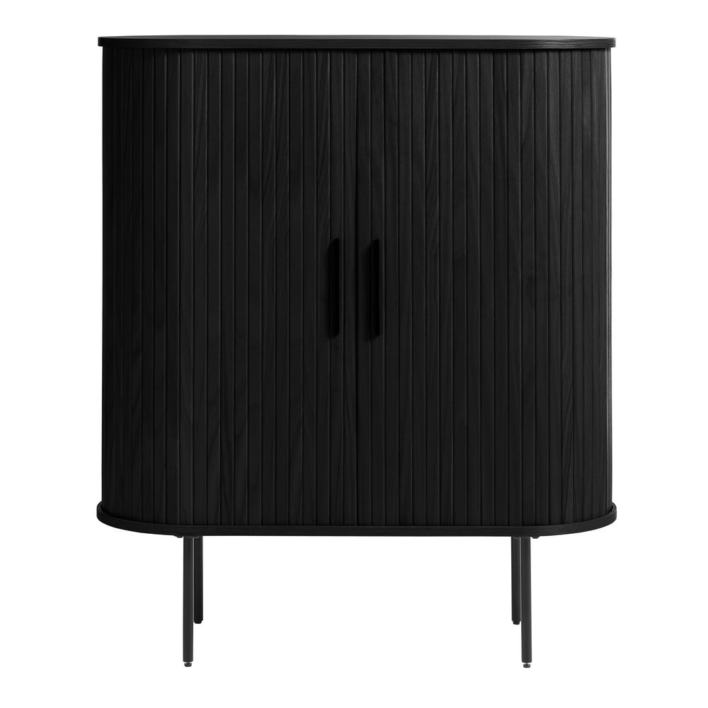 Dulap negru cu aspect de lemn de stejar 100x118 cm Nola – Unique Furniture Dulap negru cu aspect de lemn de stejar 100x118 cm Nola – Unique Furniture