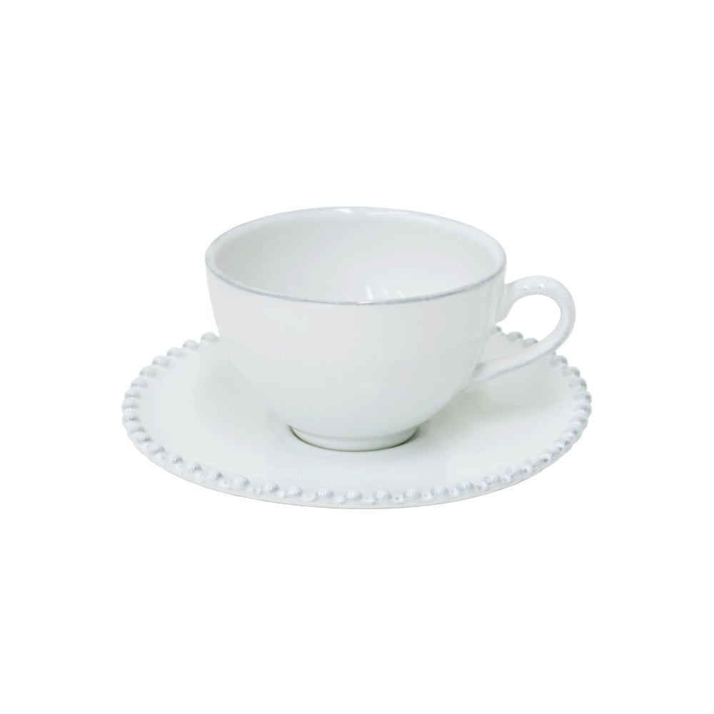 Ceașcă și farfurioară din gresie ceramică Costa Nova Pearl, 250 ml, alb Ceașcă și farfurioară din gresie ceramică Costa Nova Pearl, 250 ml, alb